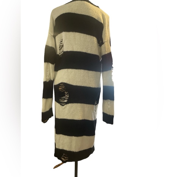 Crochet Distressed Sweater Dress - Picture 2 of 3